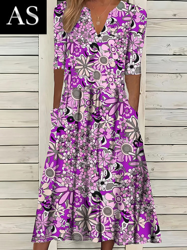 Sommermode vintage blumendruck - sommermode,